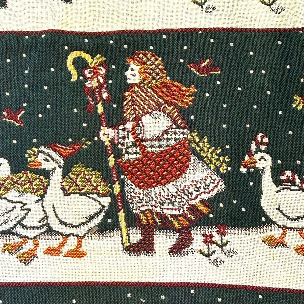 Goodwin Weavers Christmas Throw Tapestry Geese Sheep Shephards Trees 69 x 48 USA - Picture 2 of 14